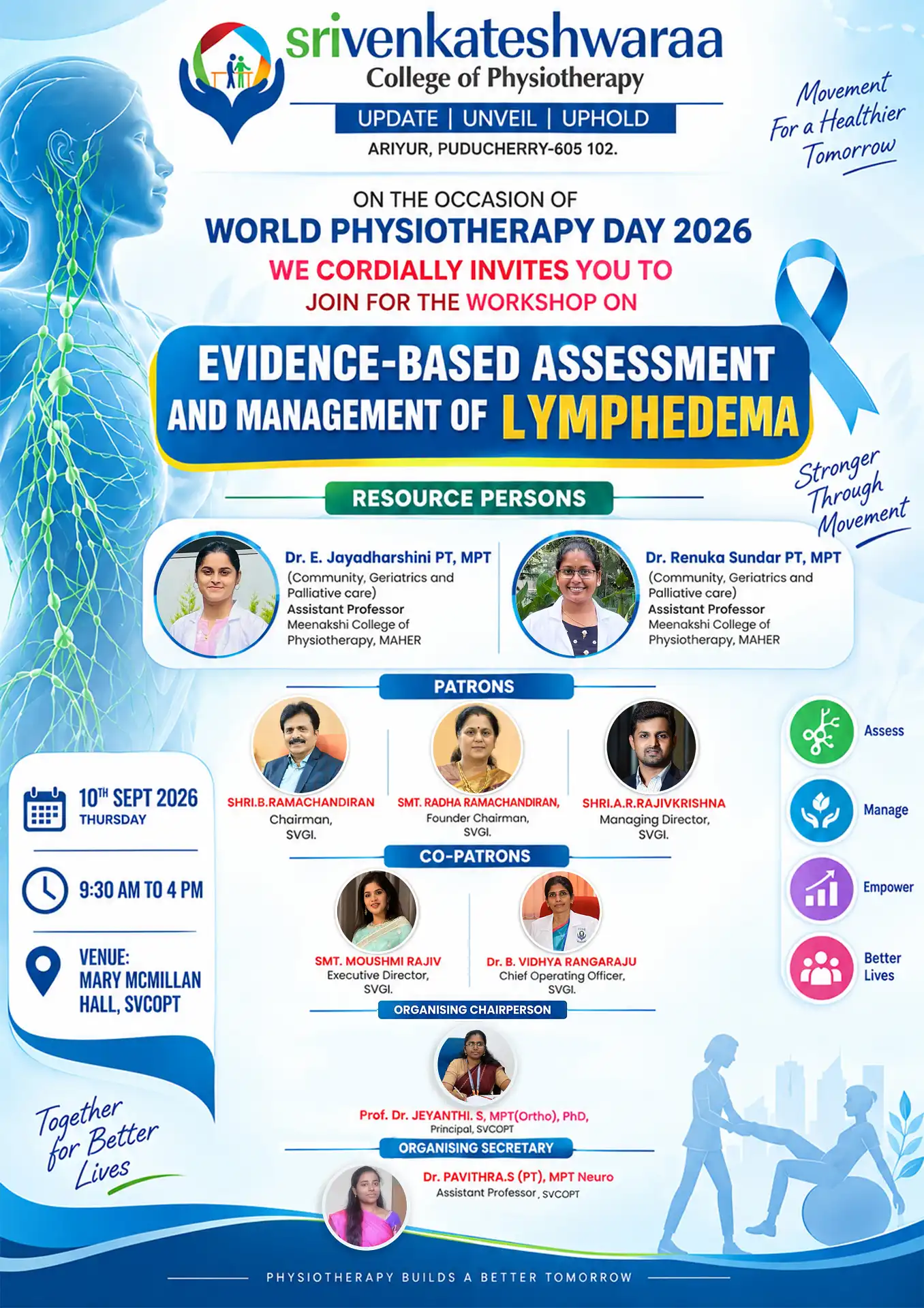 World Physiotherapy Day 2026 - Lymphedema Workshop Invitation
